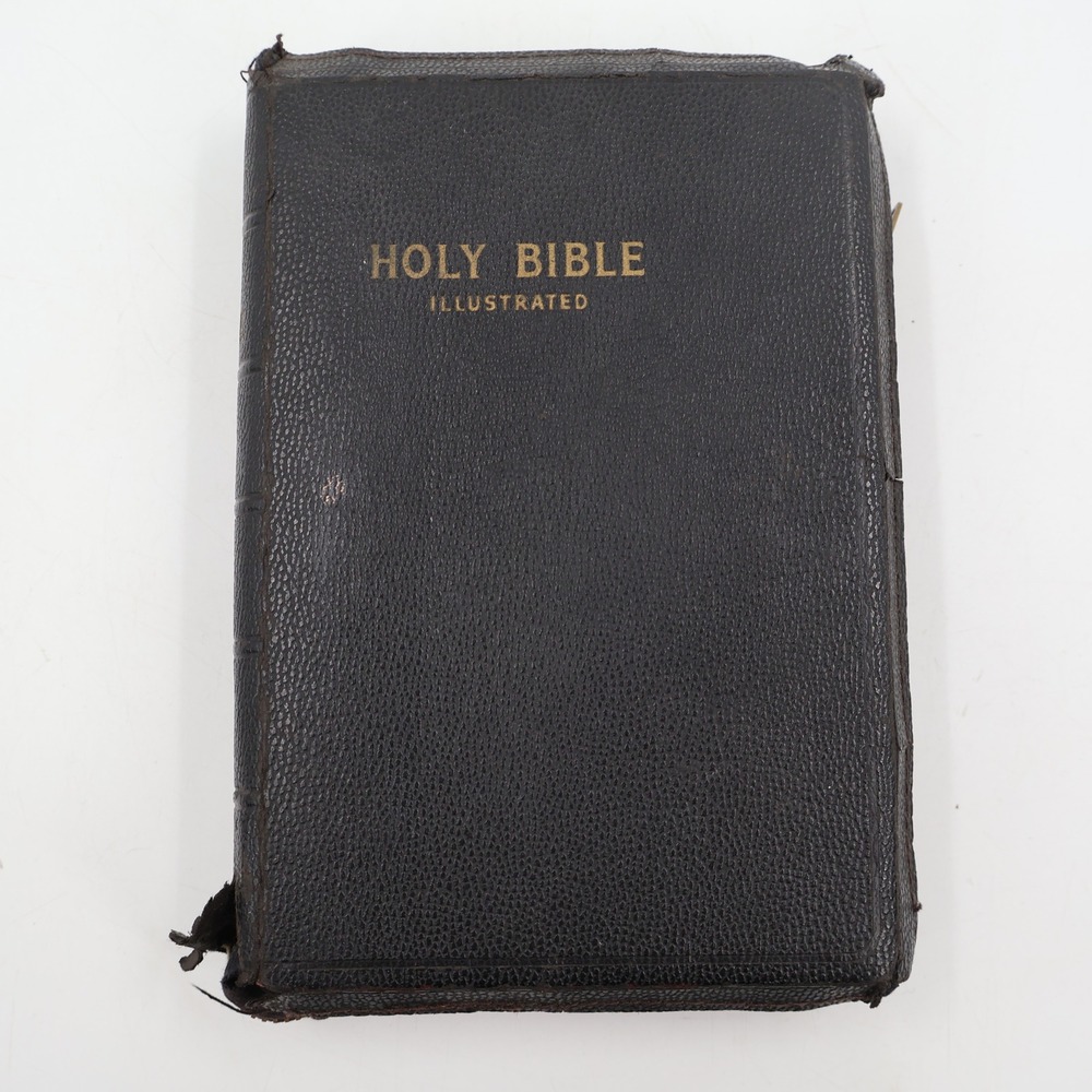 World Publishing Holy Bible KJV Unisex Compact Black Zippered Illustrated 1945